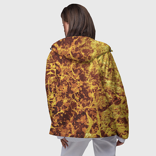 Женская ветровка Абстракция - желтый антрацит / 3D-Черный – фото 4