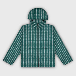 Ветровка с капюшоном женская Зелёно-морской в полоску, цвет: 3D-черный