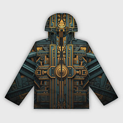 Ветровка с капюшоном женская Симметрический узор в египетском стиле, цвет: 3D-черный