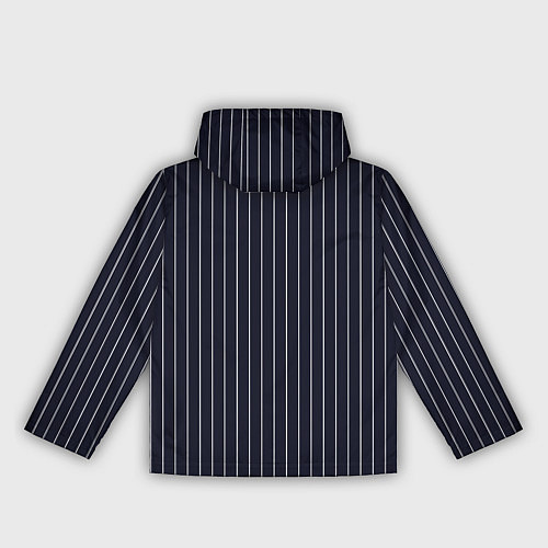 Женская ветровка Строгий тёмно-синий в полоску / 3D-Белый – фото 2