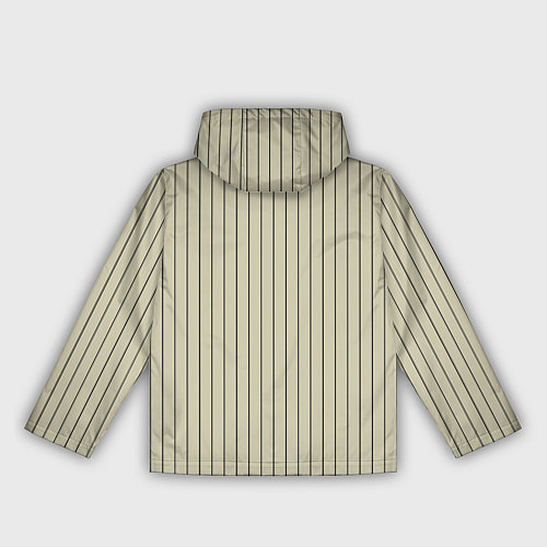 Женская ветровка Серо-бежевый широкая полоска / 3D-Черный – фото 2