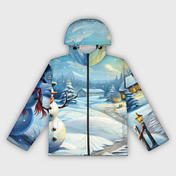 Ветровка с капюшоном женская Зима новый год, цвет: 3D-черный