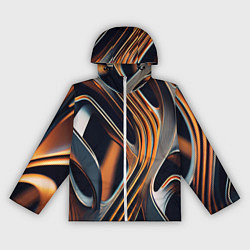 Ветровка с капюшоном женская Слияние красок оранжевого и чёрного абстракция, цвет: 3D-белый