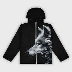 Ветровка с капюшоном женская Дымный волк, цвет: 3D-белый