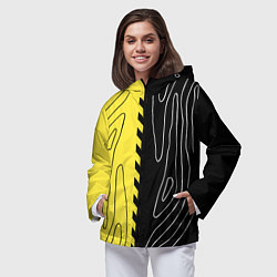 Ветровка с капюшоном женская Яркие линии в темноте, цвет: 3D-черный — фото 2