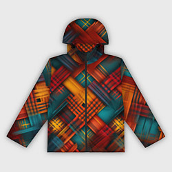 Ветровка с капюшоном женская Разноцветная клетка в шотландском стиле, цвет: 3D-черный