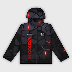 Ветровка с капюшоном женская Honda - плиты с эффектом свечения, цвет: 3D-черный