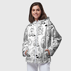 Ветровка с капюшоном женская Семья игрушечных мишек в костюмах, цвет: 3D-белый — фото 2
