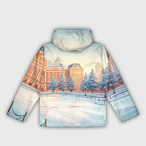 Женская ветровка Новогодняя городская площадь / 3D-Черный – фото 2