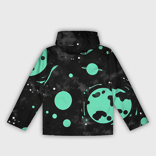 Женская ветровка Чёрно-мятный космос от нейросети / 3D-Белый – фото 2
