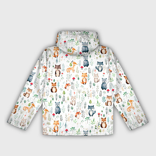 Женская ветровка Акварельные сказочные лесные звери от нейросети - / 3D-Белый – фото 2