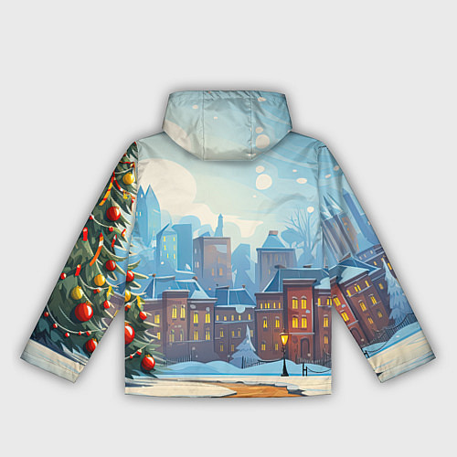 Женская ветровка Новогодний город / 3D-Черный – фото 2
