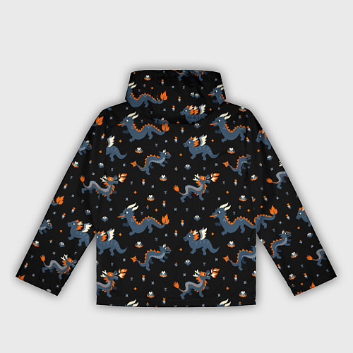 Женская ветровка Коллаж драконов / 3D-Черный – фото 2