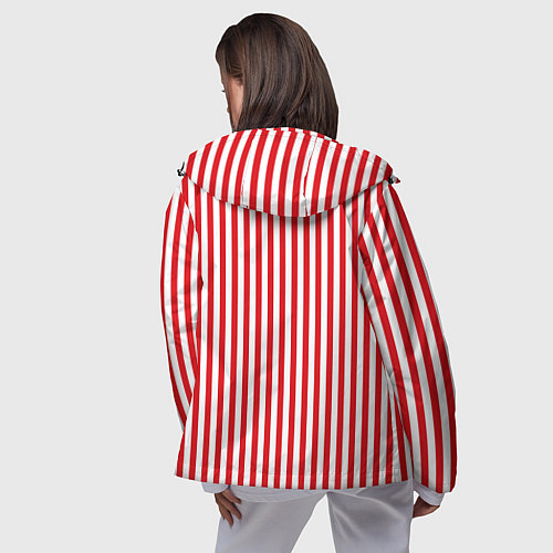 Женская ветровка Красная полоса / 3D-Черный – фото 4