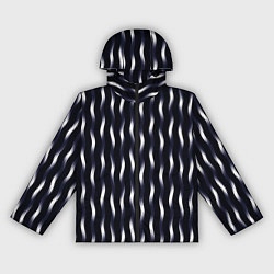 Ветровка с капюшоном женская Переливающиеся полосы чёрно-фиолетовый, цвет: 3D-черный