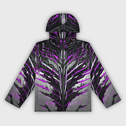 Ветровка с капюшоном женская Киберпанк доспех фиолетовый, цвет: 3D-черный