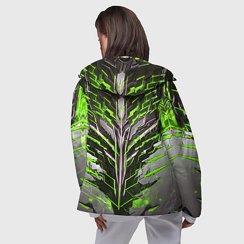 Женская ветровка Киберпанк доспех зелёный / 3D-Черный – фото 4
