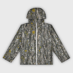 Ветровка с капюшоном женская Узор коры дерева, цвет: 3D-белый