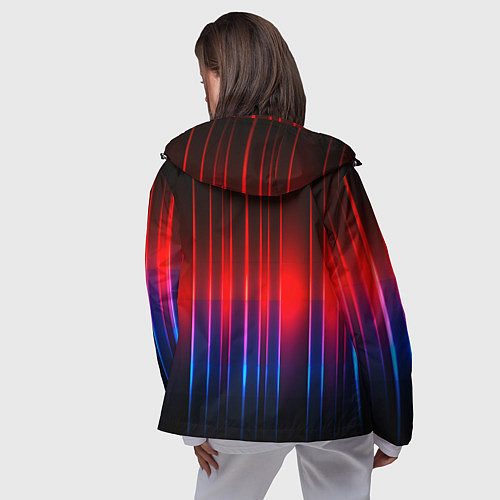 Женская ветровка Неоновый узор неоновая шкала / 3D-Черный – фото 4