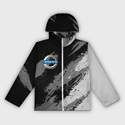 Ветровка с капюшоном женская Volvo - монохромный серый, цвет: 3D-белый