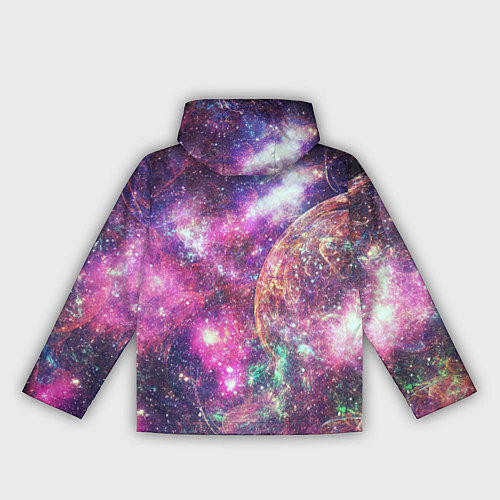 Женская ветровка Пурпурные космические туманности со звездами / 3D-Белый – фото 2
