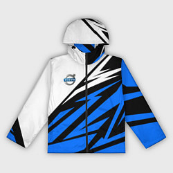 Ветровка с капюшоном женская Volvo - white and blue, цвет: 3D-черный