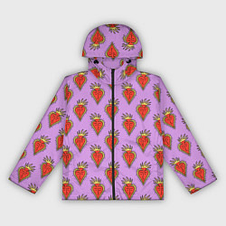 Ветровка с капюшоном женская Причудливые сердца, цвет: 3D-черный