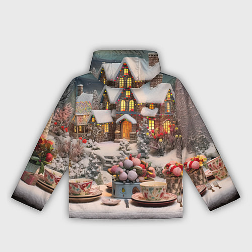 Женская ветровка Объемные новогодние домики / 3D-Белый – фото 2