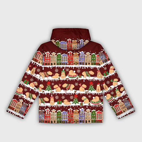 Женская ветровка Капибара с семьей зимой / 3D-Белый – фото 2