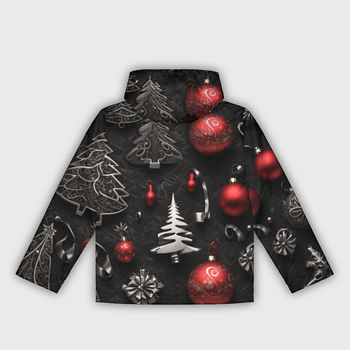 Женская ветровка Новогодние игрушки елочные / 3D-Черный – фото 2