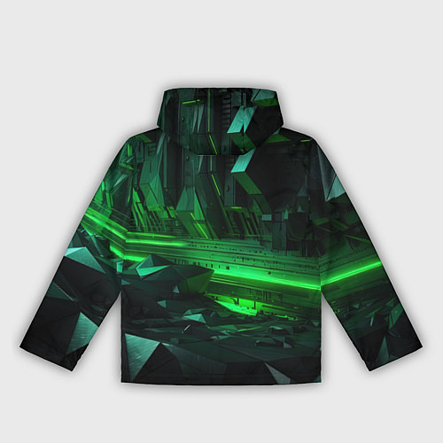 Женская ветровка Глубина зеленого абстракта / 3D-Черный – фото 2