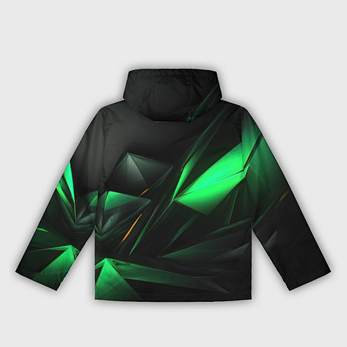 Женская ветровка Зеленая геометрическая абстракция / 3D-Черный – фото 2