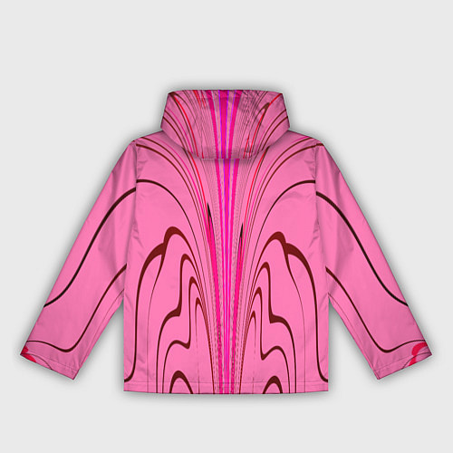 Женская ветровка Плавные линии на розовом фоне / 3D-Белый – фото 2