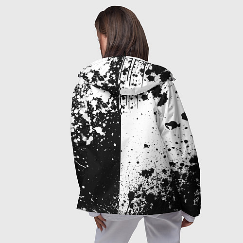Женская ветровка Берсерк знак жертвы - черно-белые брызги / 3D-Черный – фото 4