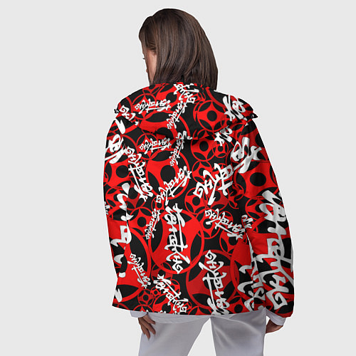 Женская ветровка Карате киокушинкай лого паттерн / 3D-Черный – фото 4