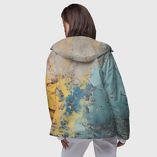 Женская ветровка Гранжевая стена с краской / 3D-Черный – фото 4