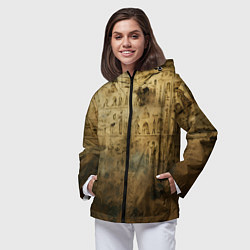 Ветровка с капюшоном женская Древний папирус, цвет: 3D-черный — фото 2