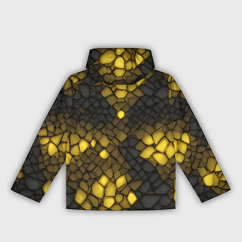 Женская ветровка Жёлтый трескающийся камень / 3D-Черный – фото 2