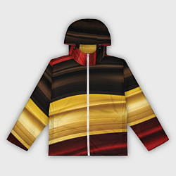 Ветровка с капюшоном женская Черный красный желтый цвет абстракции, цвет: 3D-белый