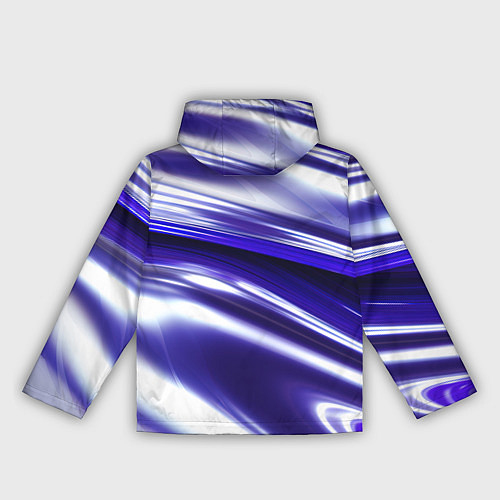 Женская ветровка Белая синяя абстракция волнами / 3D-Черный – фото 2