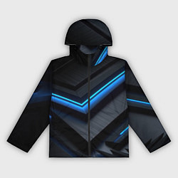 Ветровка с капюшоном женская Голубая абстракция, цвет: 3D-черный