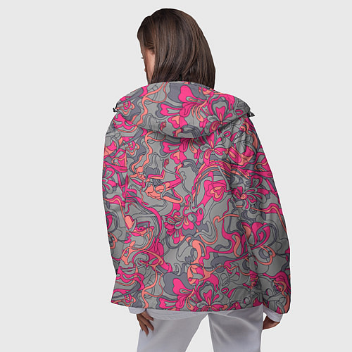 Женская ветровка Розовый серый сон / 3D-Черный – фото 4