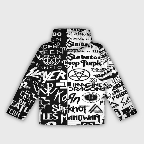 Женская ветровка Логотипы лучших групп черно белый / 3D-Белый – фото 2
