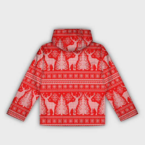Женская ветровка Новогодний узор с оленями и елками / 3D-Белый – фото 2