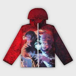 Ветровка с капюшоном женская Магическая битва - Итадори Юдзи, цвет: 3D-белый
