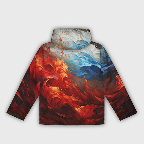 Женская ветровка Абстрактный белый синий красный дым / 3D-Черный – фото 2