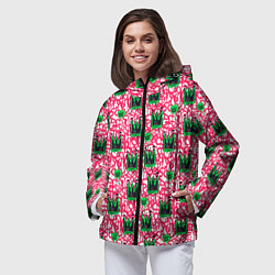 Ветровка с капюшоном женская Каракулевые короны, цвет: 3D-черный — фото 2