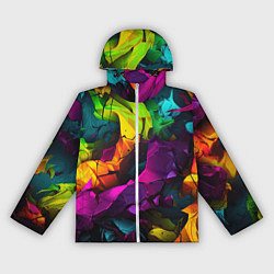Ветровка с капюшоном женская Яркие разноцветные краски, цвет: 3D-белый