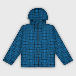 Ветровка с капюшоном женская Тёмно-синий узоры, цвет: 3D-черный