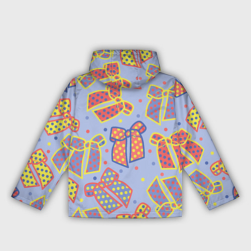 Женская ветровка Узор с яркими разноцветными бантами в горошек / 3D-Черный – фото 2